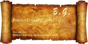 Barczi Győző névjegykártya